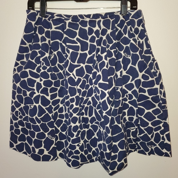 26) LILLY PULITZER Giraffe print skirt with pockets Sz. 2 - Picture 3 of 6